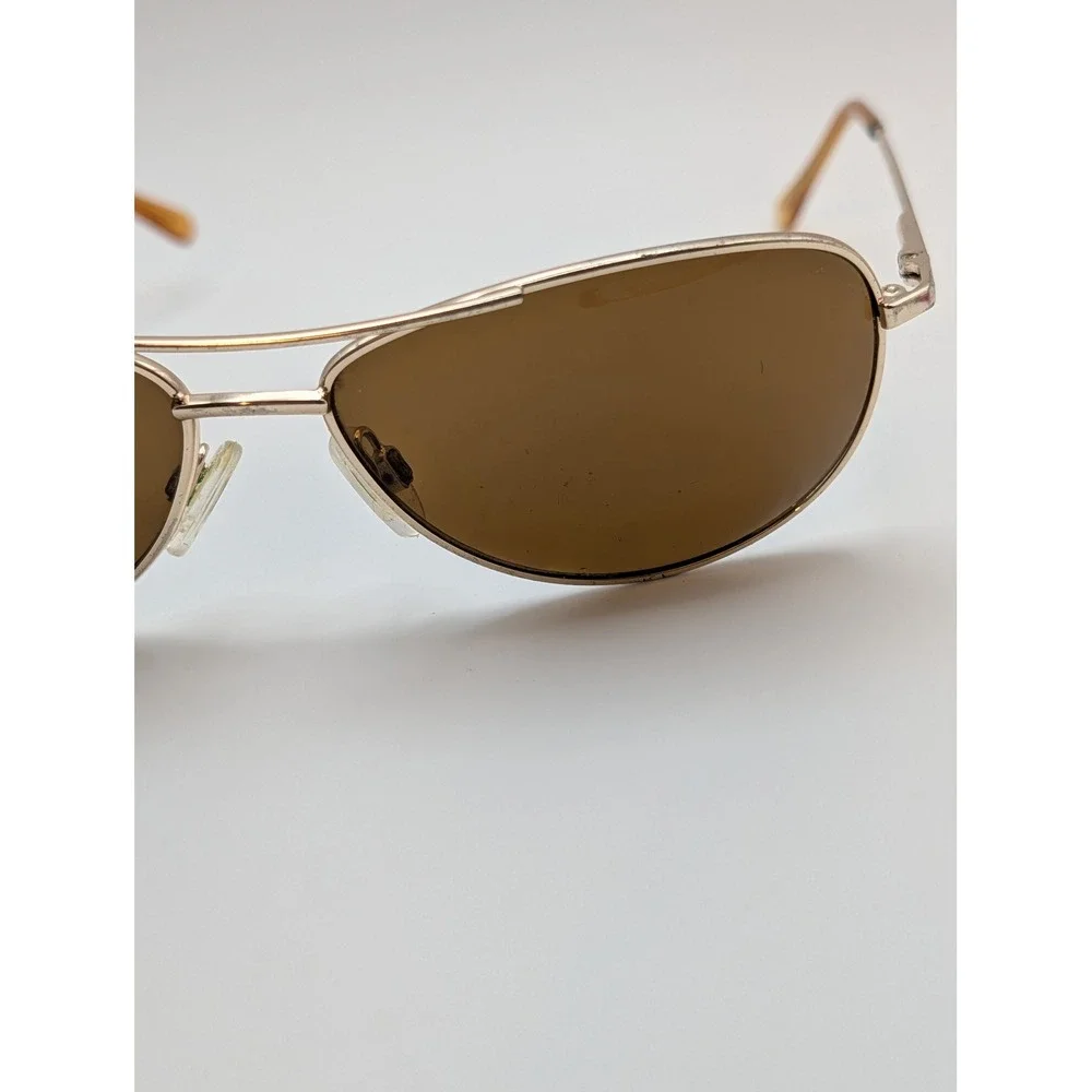 Poloroid Suncloud Patrol Aviator Sunglasses Gold Metal Frames Brown Lens Unisex